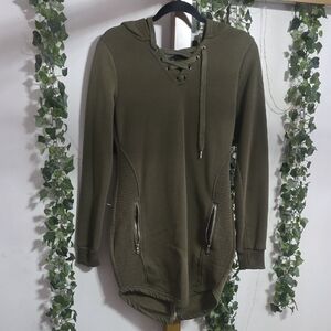 Olive Lace-Up Women's Hoodie